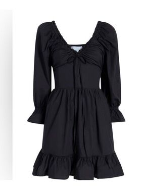 Hill House Black Ruffle-Trim Mini Dress (never worn)
